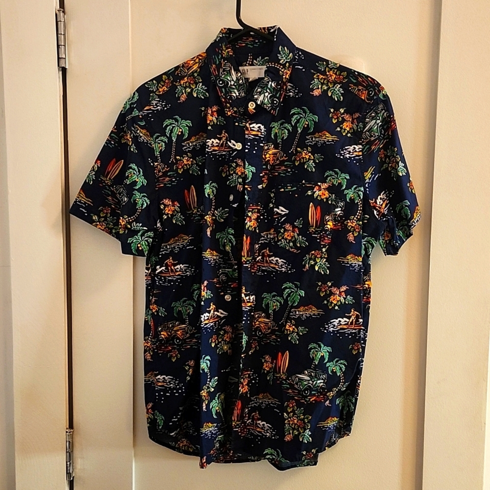 Gap Aloha Shirt Standard Strech Size M